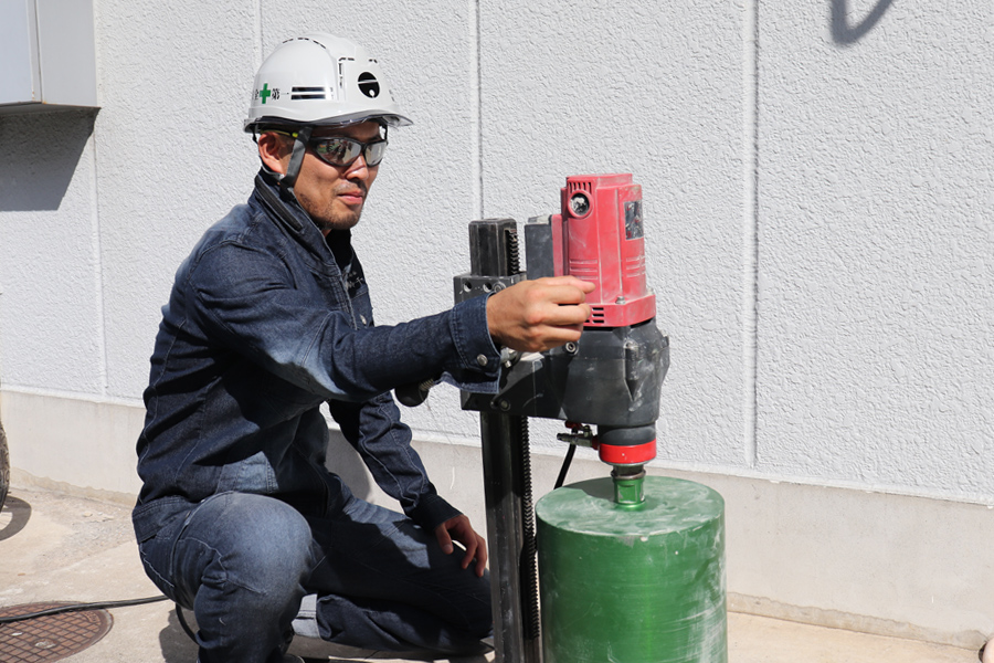 ダイアモンドコア工事のイメージ図